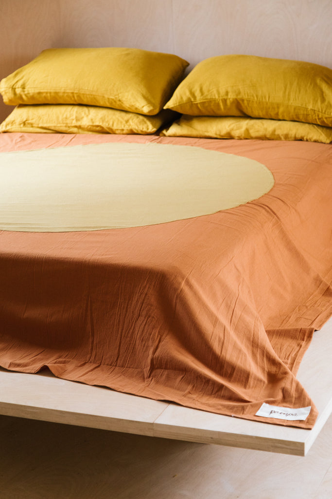 Sol Bed Throw | Rust & Mustard