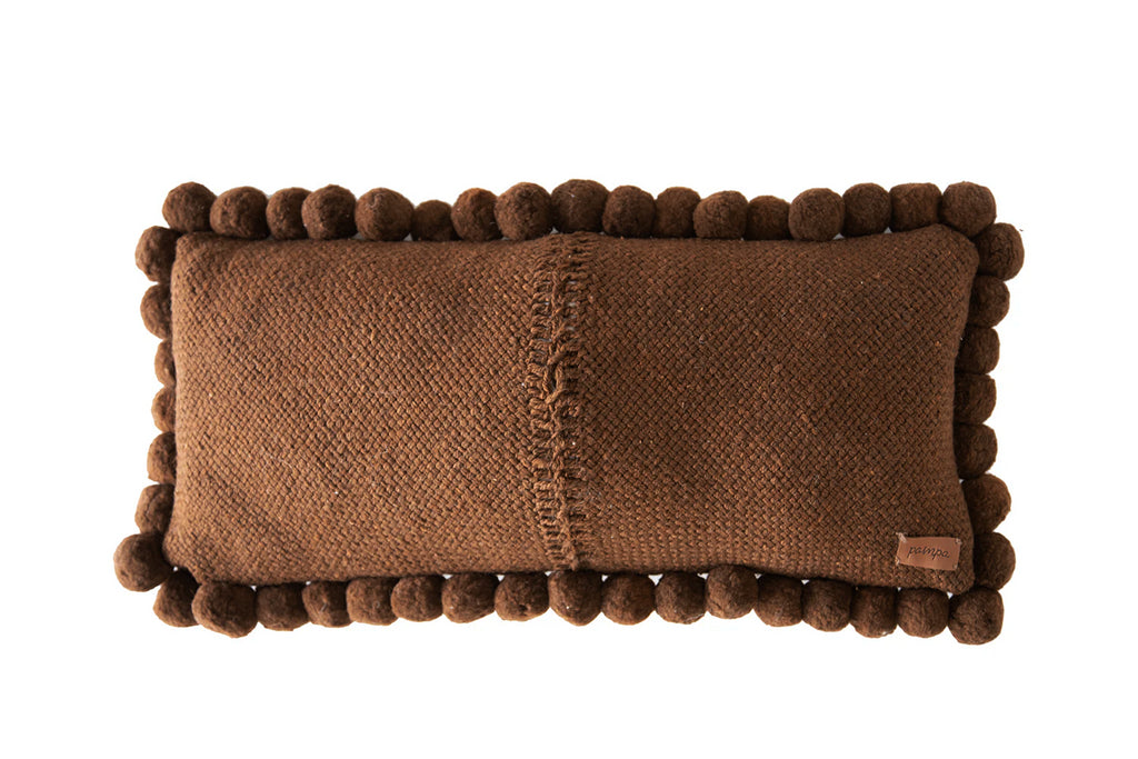 Classica XL Lumbar Pom Pom Cushion #2 | Rust